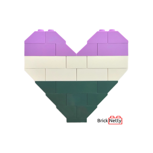 Badge- Genderqueer Pride Flag Heart