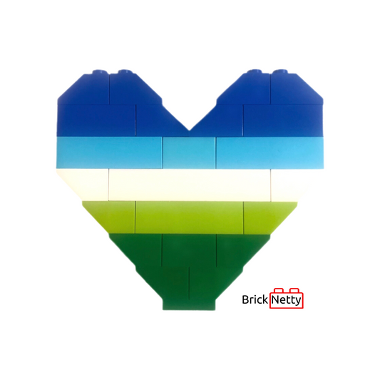 Badge- Gay Male Pride Flag Heart