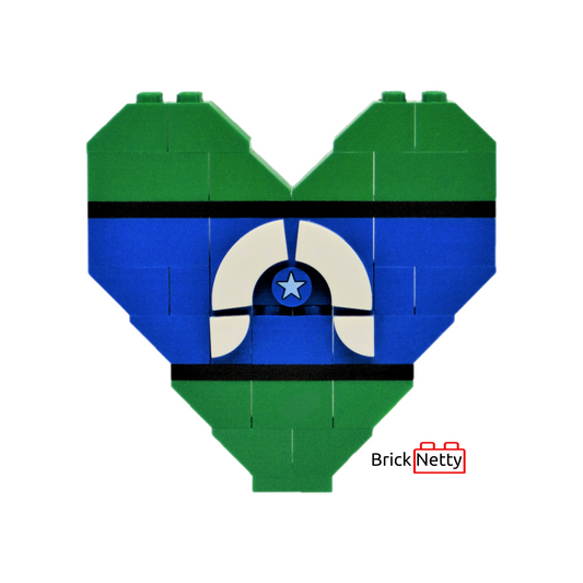 Badge- Torres Strait Islander Flag Pride Heart