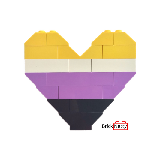 Badge- Non-Binary Pride Flag Heart