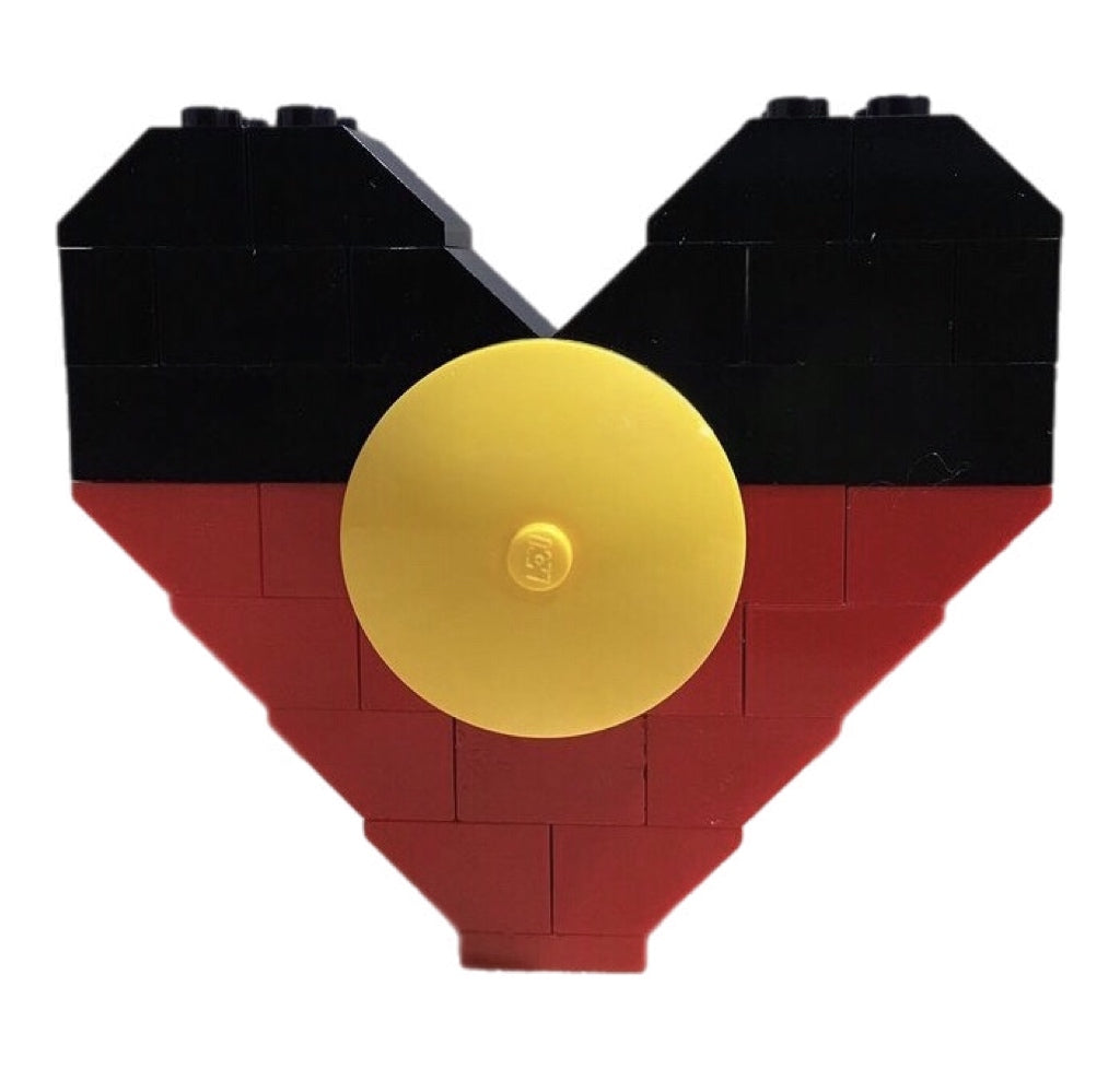 BrickNetty Pride Heart - Aboriginal flag